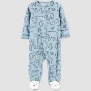 Carter's Just One You® Baby Boys' Artic Animal Footed Pajama - Blue 3M